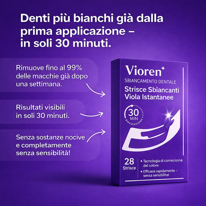 Vioren - Strisce sbiancanti viola per i denti