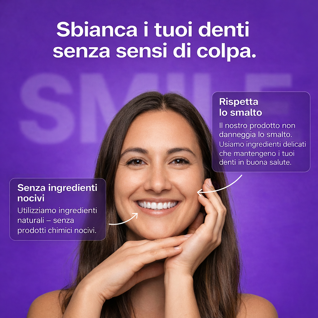 Sbianca i denti rispettando lo smalto, senza ingredienti nocivi